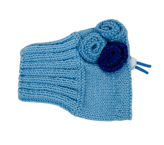 Light Blue Rose Snood with Light Blue and Purple Roses