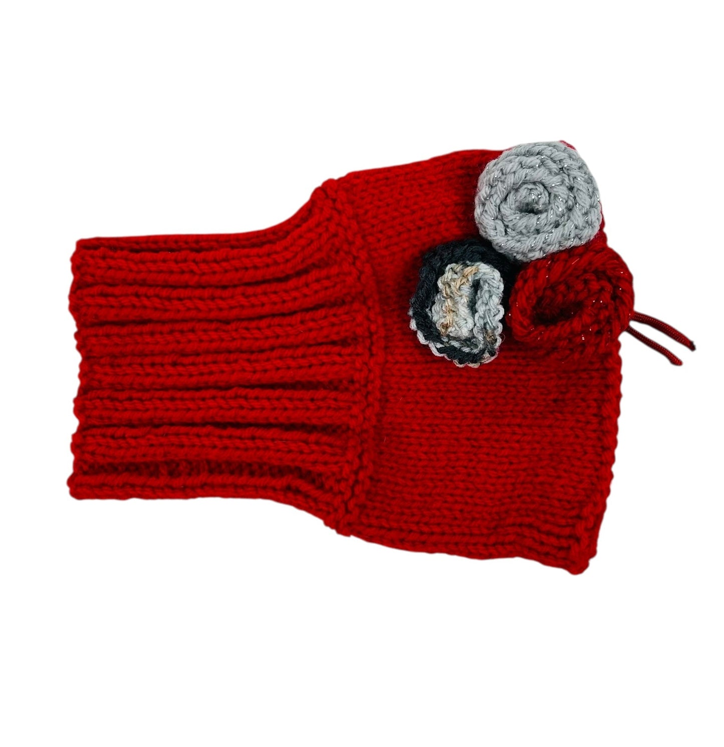 Red Rose Snood with Silver and Red Roses