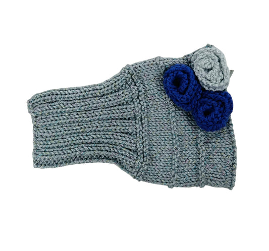 Silver Rose Snood with Silver and Purple Roses