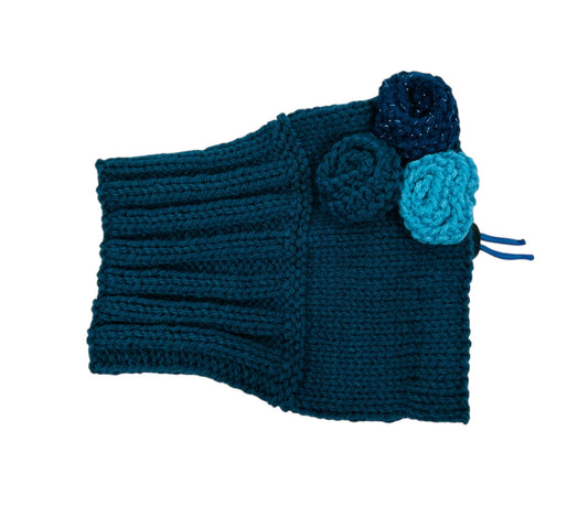 Teal Rose Snood with Turquoise and Teal Roses