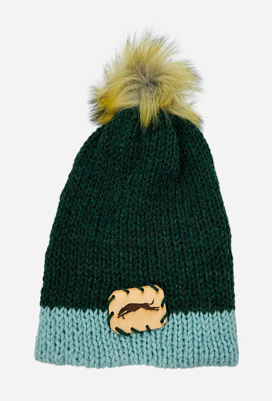 Dark Green and Mint Winter Hat