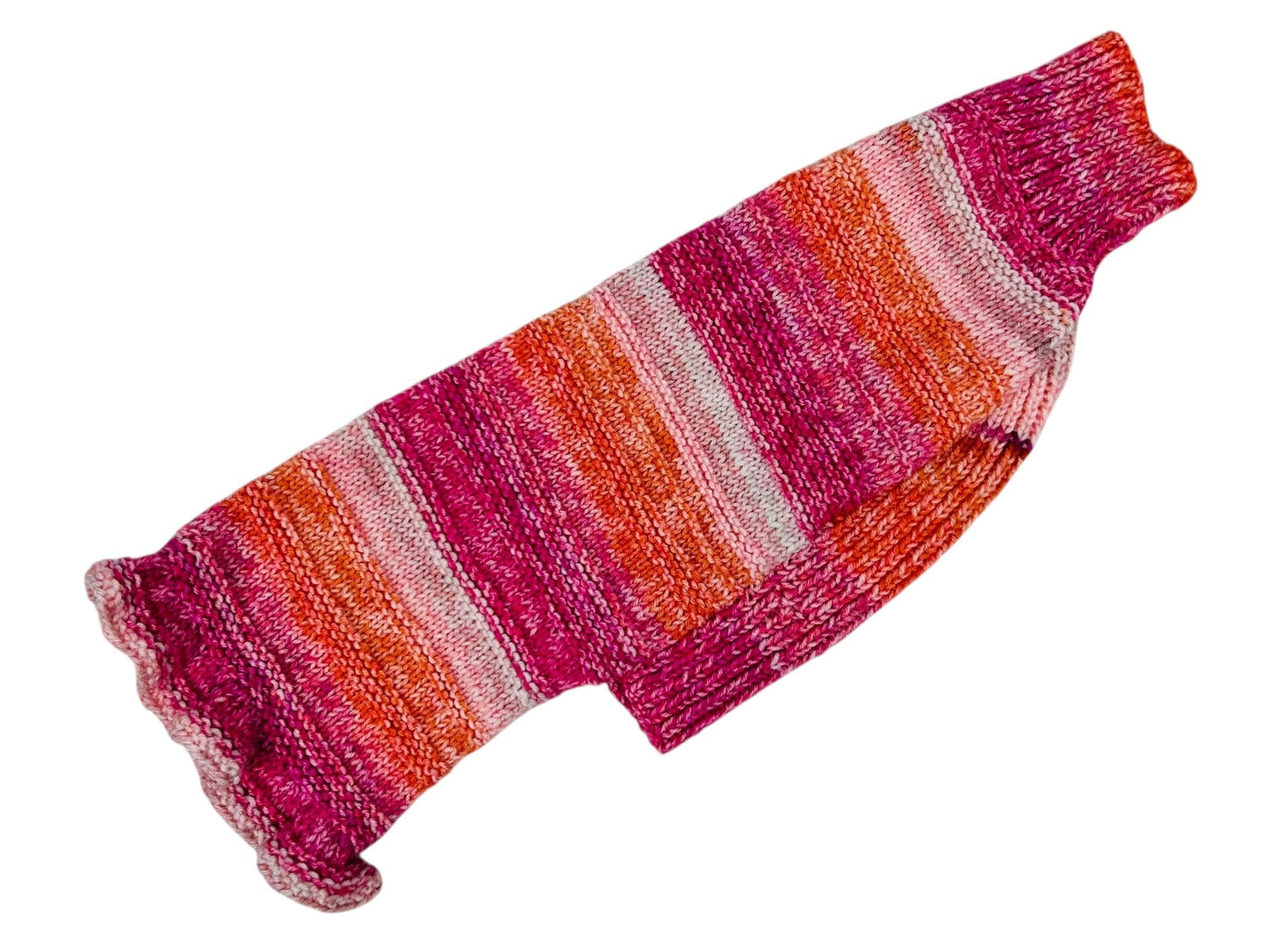 Pinks and Oranges Ruffle Sweater