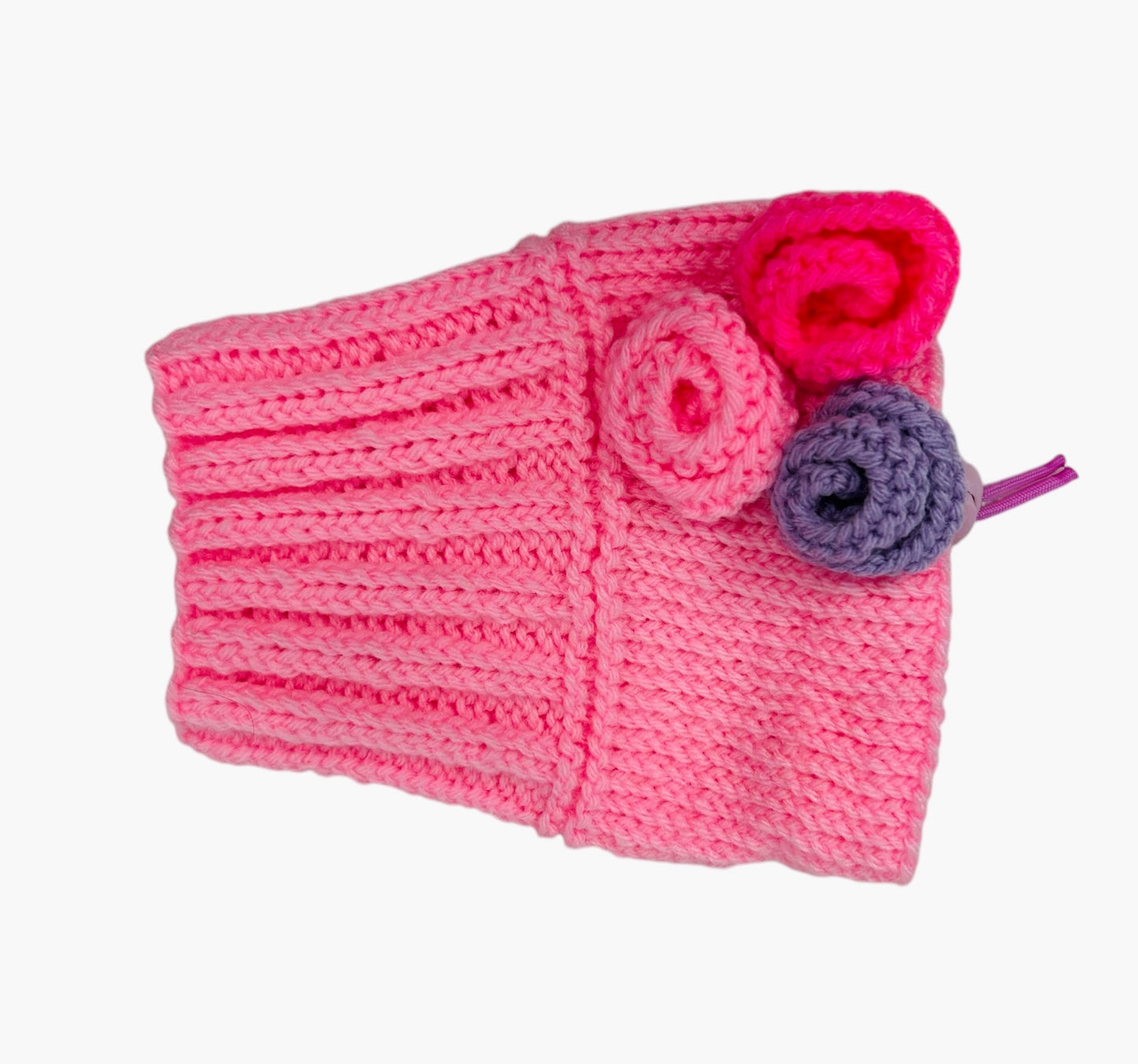 Pink Rose Snood with Pink and Purple Roses