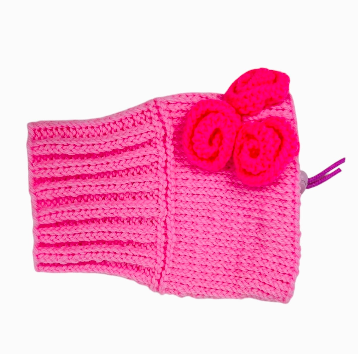 Pink Rose Snood with Hot Pink Roses