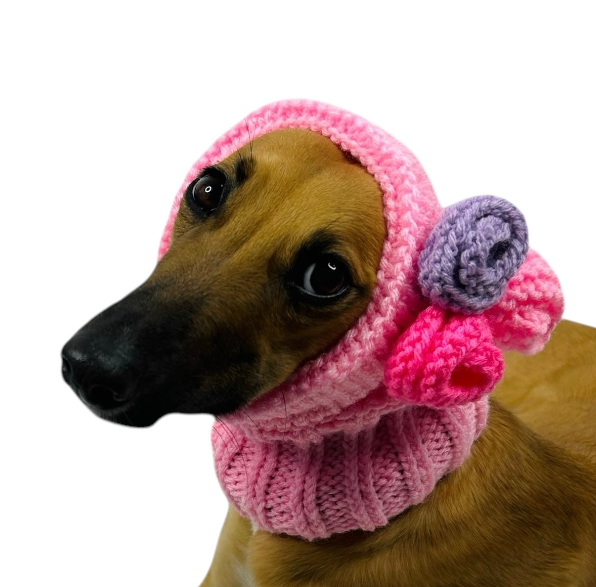 Pink Rose Snood with Pink and Purple Roses