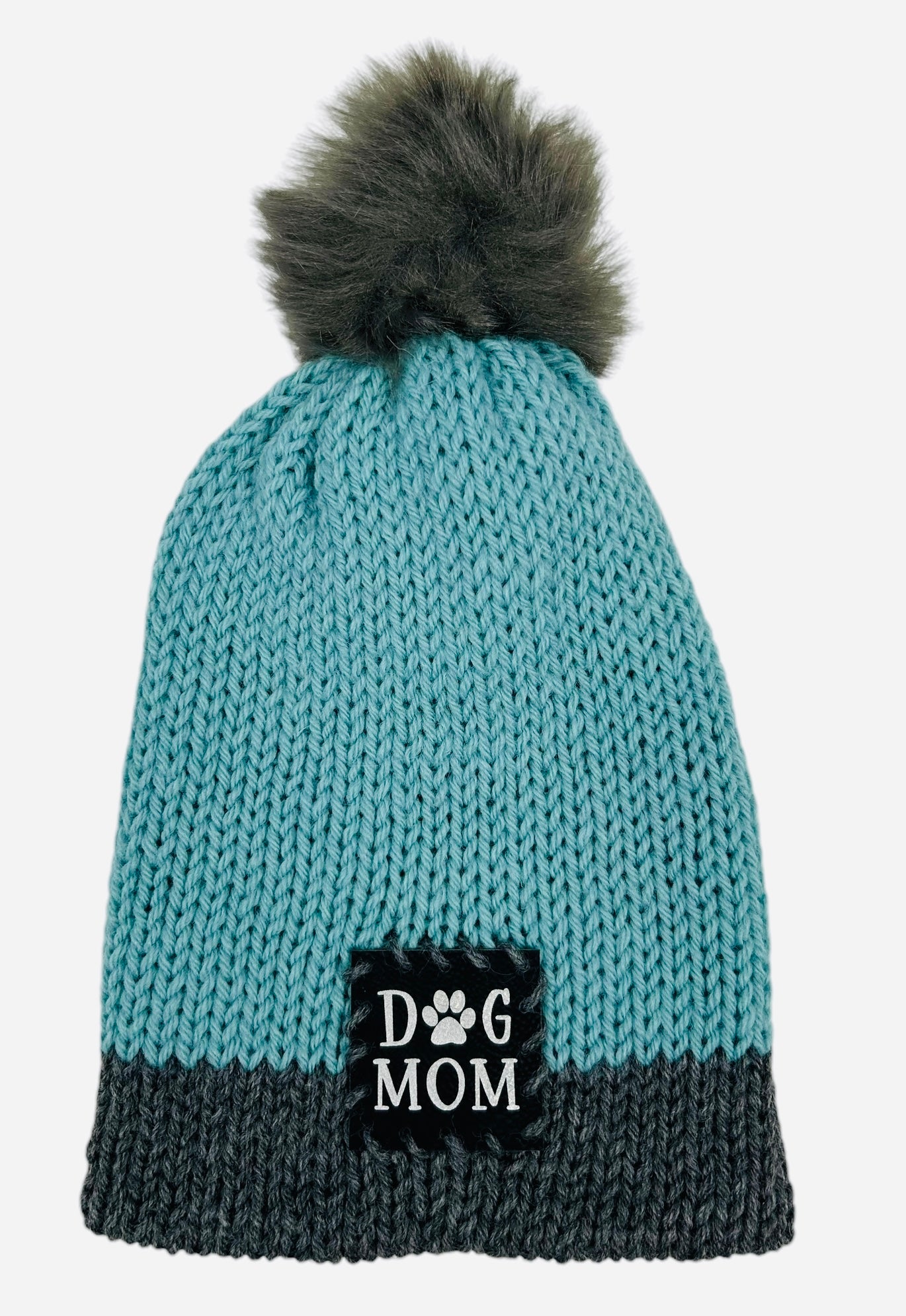 Aqua and Gray Winter Hat