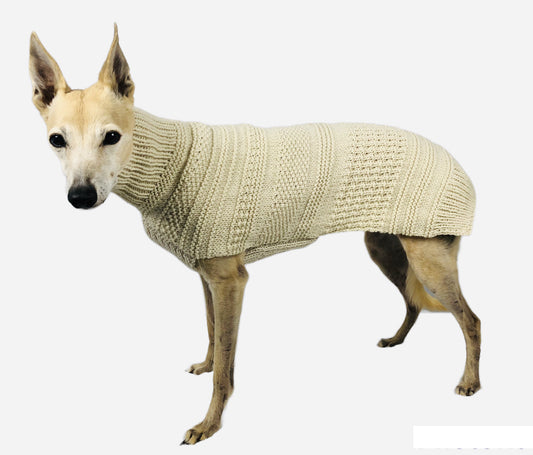 Ivory Fisherman-Style Whippet Sweater Size Medium