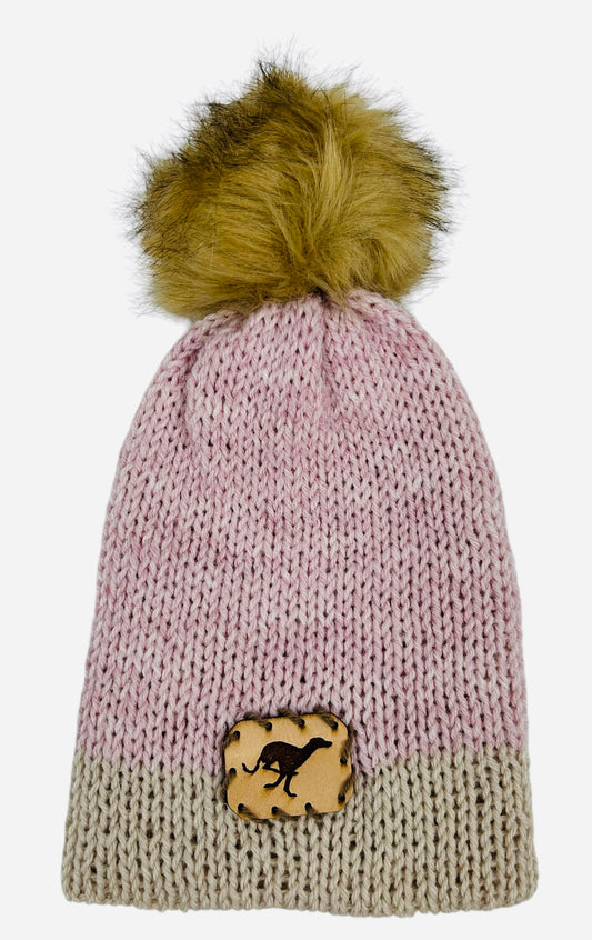 Pink and Beige Winter Hat