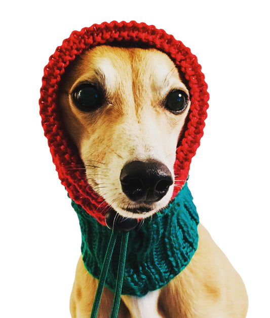 Christmas Red Sparkle/Green No Pom Snood