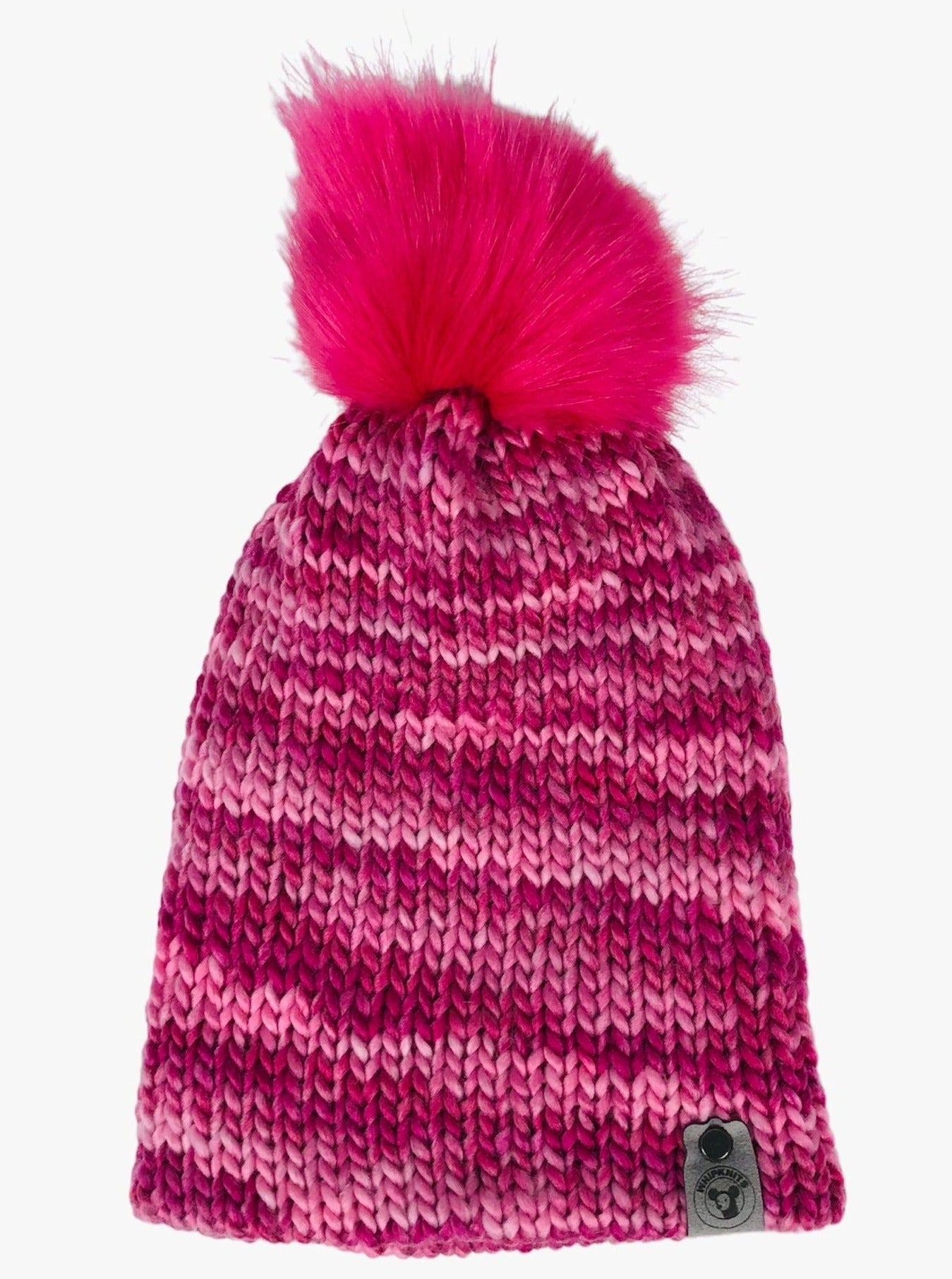 Hot Pink Multicolor Bulky Winter Hat