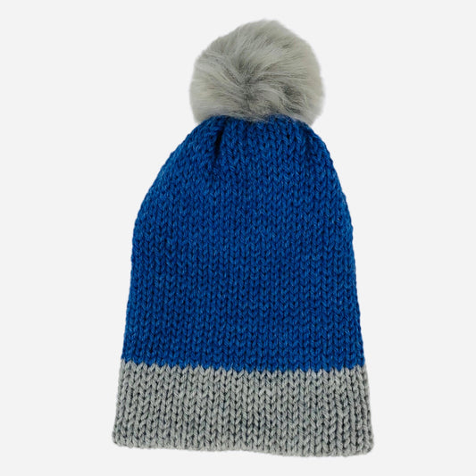 Blue and Gray Winter Hat