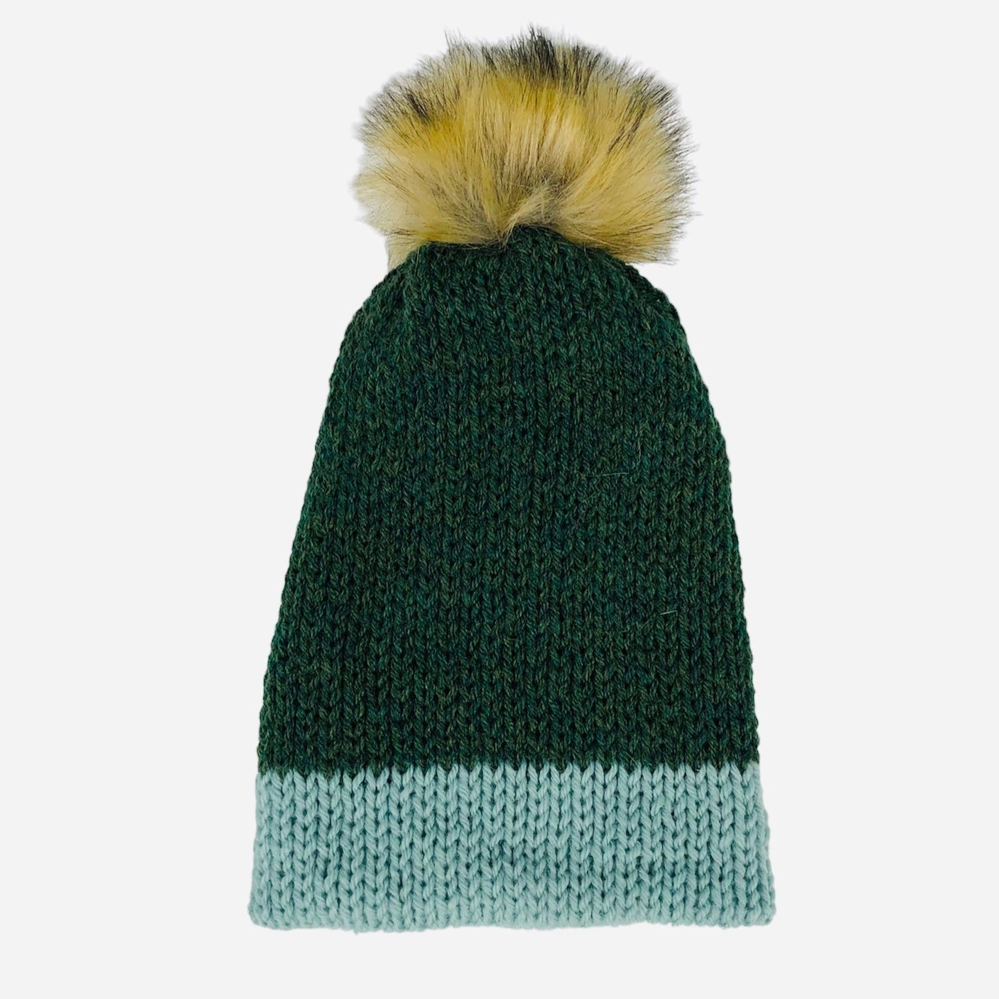 Forest and Mint Green Winter Hat