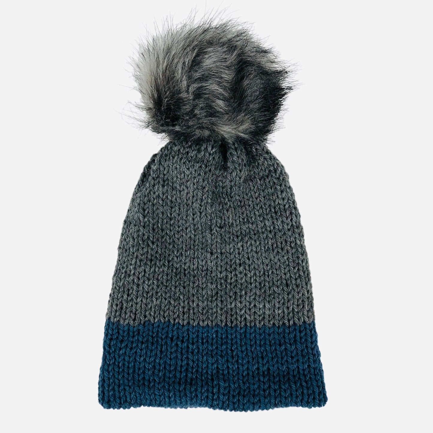 Gray and Blue Winter Hat